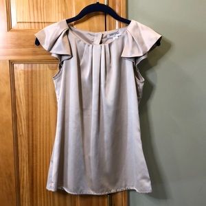 Banana Republic Champagne Ruffle Sleeve Blouse